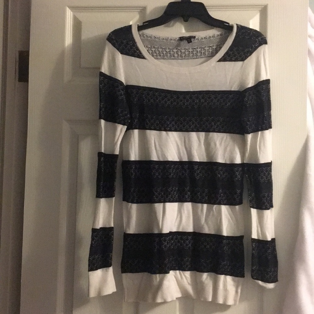 Express black and white sweater